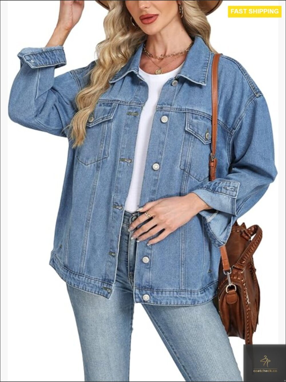 Oversized Denim Jacket Women Boyfriend Jean Shacket Trendy Loose Spring Trucker
